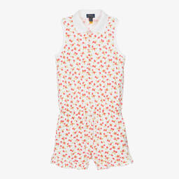 Ralph Lauren-Белый хлопковый комбинезон с клубникой | Childrensalon Outlet