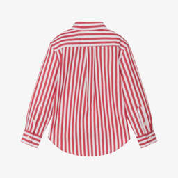 Ralph Lauren-Young Gentlemen's Vibrant Crimson Striped Shirt | Childrensalon Outlet