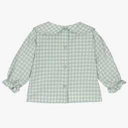RaspberryPlum-Блузка в кремово-зеленую клетку | Childrensalon Outlet