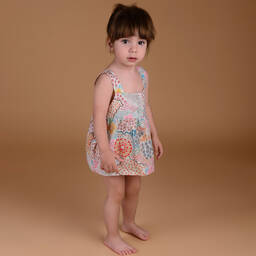 RaspberryPlum-Разноцветное льняное платье с принтом | Childrensalon Outlet