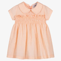 RaspberryPlum-Baby Girls Pastel Orange Cotton Dress | Childrensalon Outlet