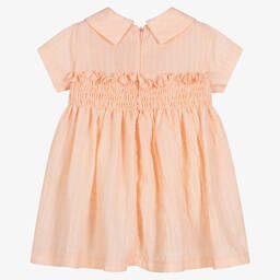 RaspberryPlum-Baby Girls Pastel Orange Cotton Dress | Childrensalon Outlet