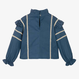 RaspberryPlum-Синяя хлопковая блузка для девочек | Childrensalon Outlet