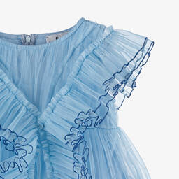 RaspberryPlum-Girls Blue Tulle Ruffle Dress | Childrensalon Outlet