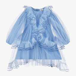 راسبيري بلام -فستان تول لون أزرق | Childrensalon Outlet