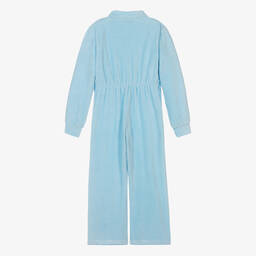 راسبيري بلام -جمبسوت قطن قطيفة لون أزرق فاتح للبنات | Childrensalon Outlet