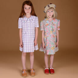 RaspberryPlum-Girls Colourful Linen Meadow Dress | Childrensalon Outlet