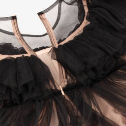 RaspberryPlum-Girls Elegant Black Tulle Gown | Childrensalon Outlet