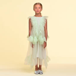 RaspberryPlum-Girls Elegant Green Tulle Frock | Childrensalon Outlet