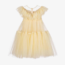 RaspberryPlum-Girls Elegant Ivory Tulle Frock | Childrensalon Outlet