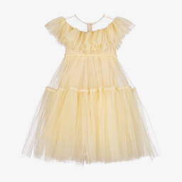 RaspberryPlum-Girls Elegant Ivory Tulle Frock | Childrensalon Outlet