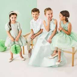 RaspberryPlum-Girls Emerald Jacquard Floral Dress | Childrensalon Outlet