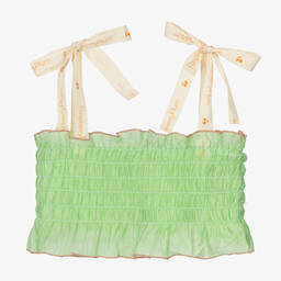 RaspberryPlum-Girls Green Shirred Top | Childrensalon Outlet