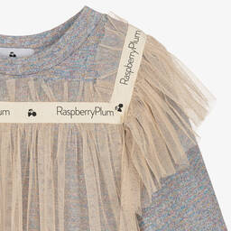 RaspberryPlum-Серое платье из меланжевого люрекса и тюля | Childrensalon Outlet