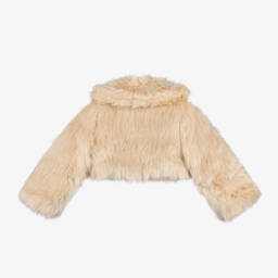 RaspberryPlum-Girls Ivory Faux Fur Jacket | Childrensalon Outlet