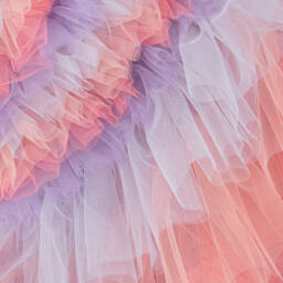 راسبيري بلام -فستان تول بقصة غير مستقيمة لون أزرق وزهري | Childrensalon Outlet