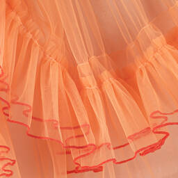 RaspberryPlum-فستان تول لون برتقالي مزين بكشكش | Childrensalon Outlet