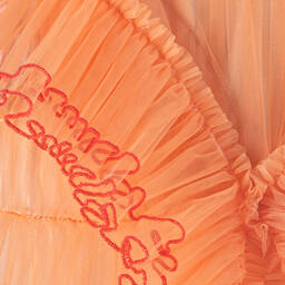 RaspberryPlum-فستان تول لون برتقالي مزين بكشكش | Childrensalon Outlet