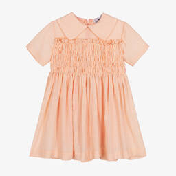RaspberryPlum-Girls Pastel Orange Cotton Dress | Childrensalon Outlet
