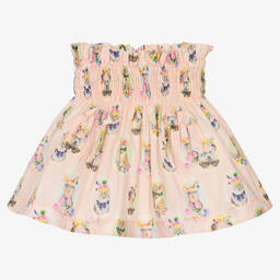 RaspberryPlum-Girls Pink Animal Print Cotton Skirt  | Childrensalon Outlet