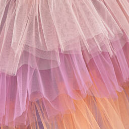 RaspberryPlum-Girls Pink Asymmetric Tulle Dress | Childrensalon Outlet