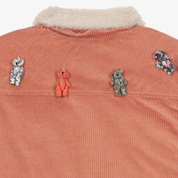 راسبيري بلام -جاكيت بطبعة بير قطن كوردروي لون زهري للبنات | Childrensalon Outlet