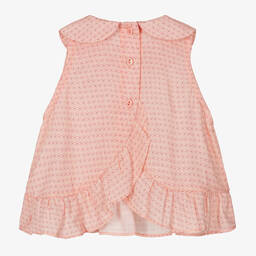 RaspberryPlum-بلوز مزيج قطن وفيسكوز مطرز لون زهري | Childrensalon Outlet