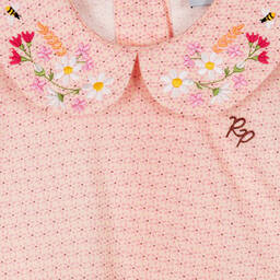 RaspberryPlum-بلوز مزيج قطن وفيسكوز مطرز لون زهري | Childrensalon Outlet