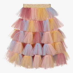 راسبيري بلام -تنورة تول لون زهري بألوان قوس قزح | Childrensalon Outlet