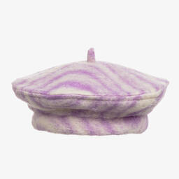 RaspberryPlum-Girls Purple Brushed Wool Beret Hat | Childrensalon Outlet