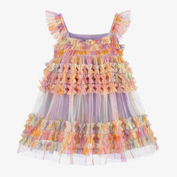 راسبيري بلام -فستان تول لون أرجواني مزين بكشكش | Childrensalon Outlet