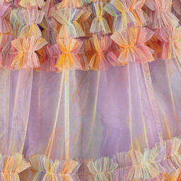 راسبيري بلام -فستان تول لون أرجواني مزين بكشكش | Childrensalon Outlet