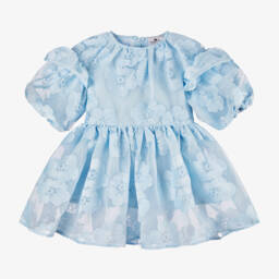RaspberryPlum-Girls Tulle Blue Blooms Dress | Childrensalon Outlet