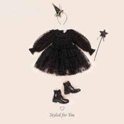 راسبيري بلام -فستان تول لون أسود | Childrensalon Outlet