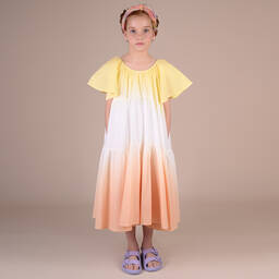 RaspberryPlum-Girls Yellow Ombré Cotton Dress | Childrensalon Outlet