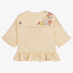 RaspberryPlum-Girls Yellow & White Striped Blouse | Childrensalon Outlet
