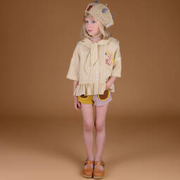 RaspberryPlum-Girls Yellow & White Striped Blouse | Childrensalon Outlet