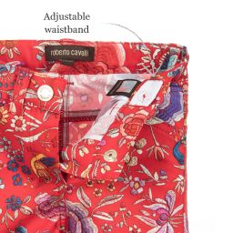Roberto Cavalli-بنطلون قطن جيرسي لون أحمر للمولودات | Childrensalon Outlet