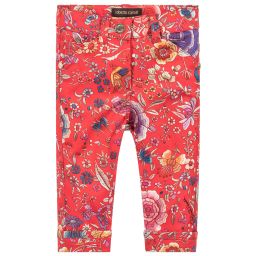 Roberto Cavalli-بنطلون قطن جيرسي لون أحمر للمولودات | Childrensalon Outlet