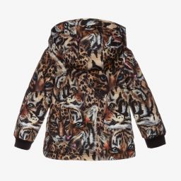 Roberto Cavalli-Black Leopard Puffer Jacket | Childrensalon Outlet