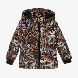 Roberto Cavalli-Black Leopard Puffer Jacket | Childrensalon Outlet