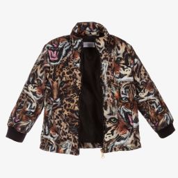 Roberto Cavalli-Black Leopard Puffer Jacket | Childrensalon Outlet
