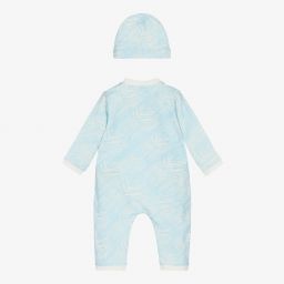 Roberto Cavalli-Blue & Ivory Baby Romper Set | Childrensalon Outlet