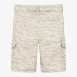 Roberto Cavalli-Boys Beige Signature Patterned Shorts | Childrensalon Outlet