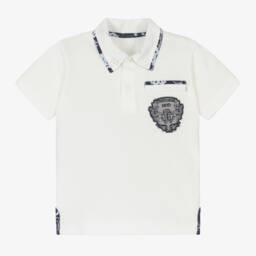Roberto Cavalli-Boys Cotton White Polo Top | Childrensalon Outlet