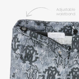 Roberto Cavalli-Boys Grey-Blue Monogram Cargo Shorts | Childrensalon Outlet