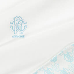 Roberto Cavalli-Boys Ivory & Blue Cotton Blanket | Childrensalon Outlet