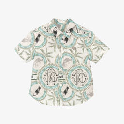 Roberto Cavalli-قميص مغامرة الأدغال العاجي للأولاد | Childrensalon Outlet