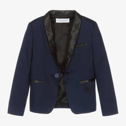 Roberto Cavalli-Boys Navy Blue Cotton Blazer | Childrensalon Outlet