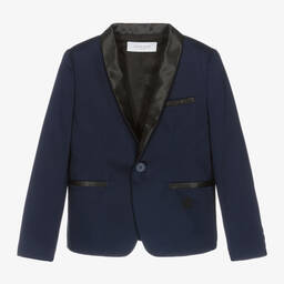 Roberto Cavalli-Boys Navy Blue Cotton Blazer | Childrensalon Outlet